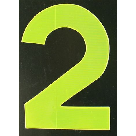 Conacord Reflektierende Klebezahl 2 gelb 80 mm 2 Klebebuchstaben & Zahlen (1/2)