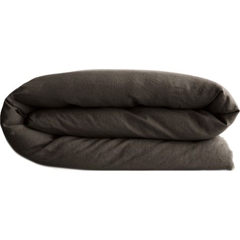 Housse de couette SONATE lin lavé froissé 240x220 cm (1/5)