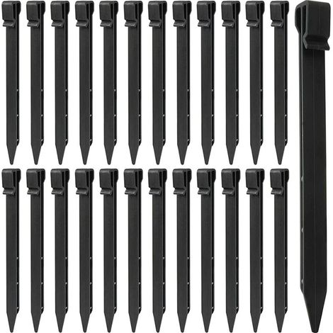 Piquets d'ancrage pour Bordure de Paysage 25 pièces , Piquets de Sol en Plastique , piquets de tente robustes , pointes d'ancrage pour tentes , planche , terrasse , bordure , jardin de pelouse , extér (1/4)