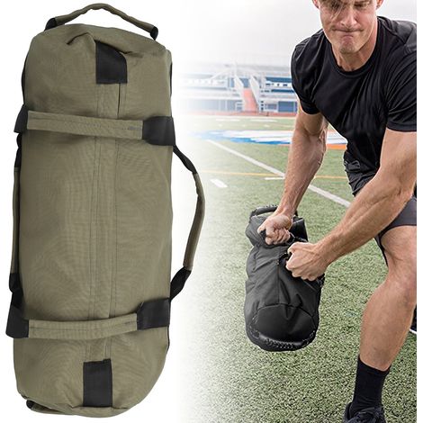 Verstellbarer Outdoor-Trainingssandsack 48x20cm, für Bodybuilding und Kraftübungen, Gewicht verstellbar.