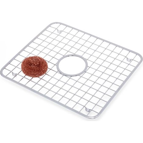 iDesign Gia Griglia Lavandino, Normale con Foro, Metallo, Argento, 32.5x28x0.2 cm (1/5)