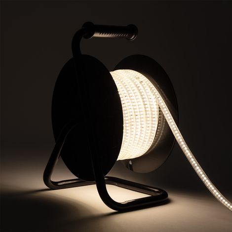 Ruban LED 220V avec Enrouleur de 25m 10 W/m 1000 lm/m IP65 pour Chantiers et Événements 4000K Blanc neutre 25 m