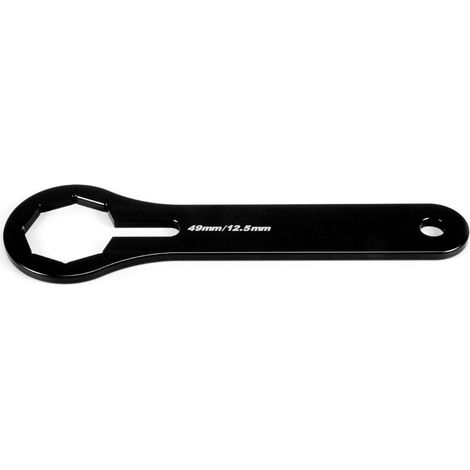 Clé à molette de 49 mm pour bouchon de fourche avant, amortisseur à double chambre, réglage d'amortisseur, compatible Yamaha (noir). (1/5)