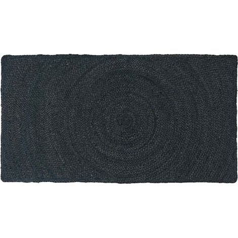 Tapis gris foncé, 60 x 110 cm, jute. (1/5)