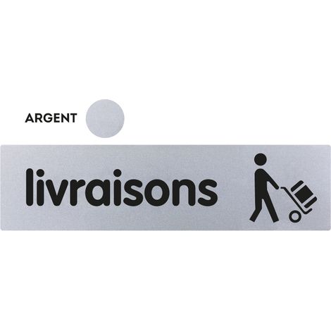 Plaque de porte Livraisons - Classique argent 170x45mm - 4320793