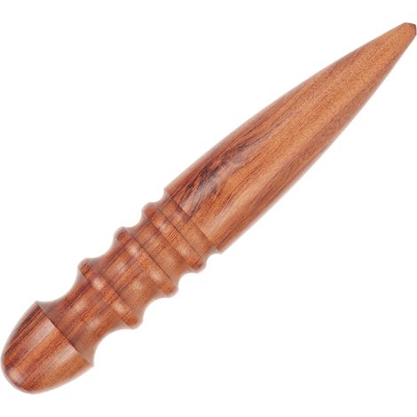 Lot de 3 outils à brunit cuir en bois avec 4 rainures, bâton rond pour ponçage, finition et polissage du cuir, idéal pour projets DIY (1/5)