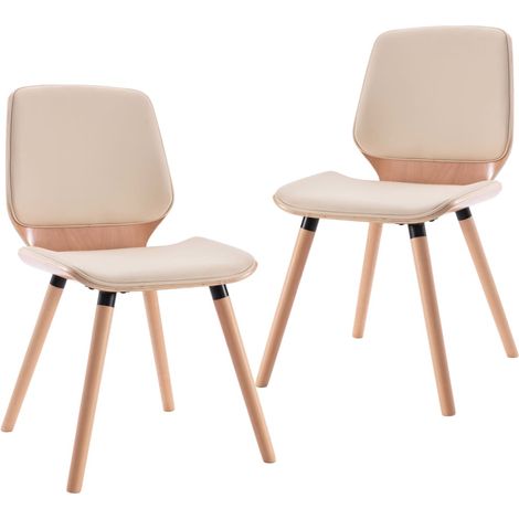 Maison Exclusive - Sedie da Pranzo 2 pz Crema in Similpelle