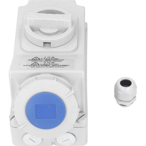 Prise étanche extérieure 32A, 3 broches, IP67, anti-poussière, 2P + E, interrupteur de verrouillage industriel, 220 à 250V