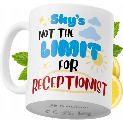 Lustige Kaffeetasse mit witzigem Textdesign für Rezeptionistinnen – ideal für Geburtstage, Namenstage, Feiertage und besondere Anlässe. Hochwertige Tasse für Büro, Homeoffice und Arbeit. Farbe: Weiß, 