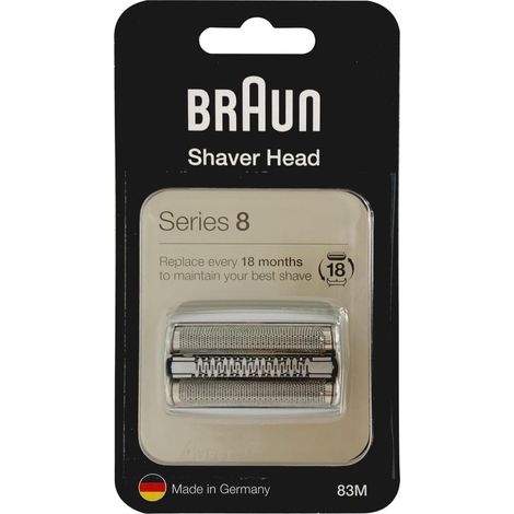 Tête de rasoir Braun 83m Compatible avec modèles 8370CC 8390 Remplacement tous les 18 mois Lame améliorée de 25%