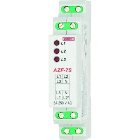Commutatore di fase automatico, tempo di commutazione circa 100 ms, soglie di attivazione 190 - 260 V CA, controllo tramite contattori AZF-7S