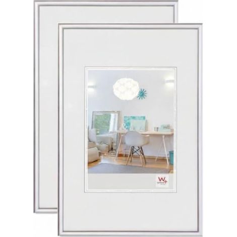 Lot De 2 Cadres Photo En Plastique, Argentés, 29,7 x 42 cm (1/5)