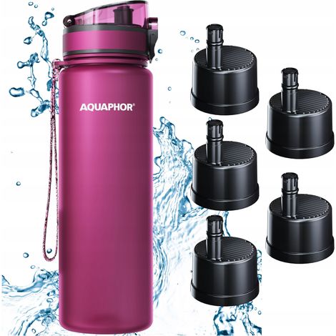 Set di 5 cartucce filtro Aquaphor City da 800 ml, colore bordeaux.