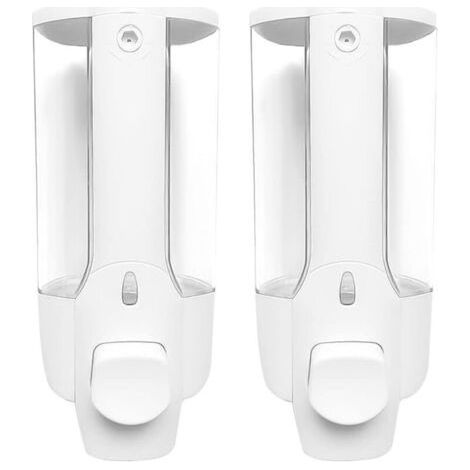 Set of 2 Wall Mounted Soap Dispensers 300ml Practical for Bathroom, Kitchen and Hotel Elegant Solution (1/4)