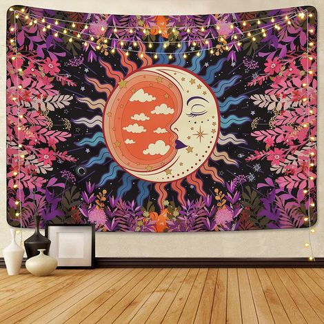 Wandteppich, Hintergrundstoff, trendiger Wandteppich, dekorativer Wandteppich im Bohème-Stil, 73 x 95 cm