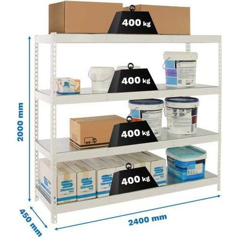 Estanteria 2000x2400x450 SIMONFORTE 2404/4 METAL BLANCO/GALVA marca SIMONRACK (1/2)