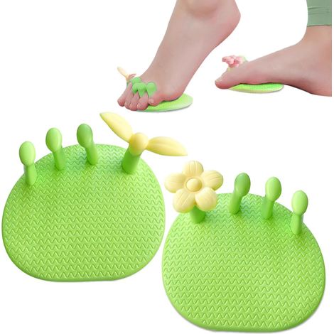 coppie di separatori per dita dei piedi Yoga per dita sovrapposte per donne, separatori per dita dei piedi con fiori e foglie per donne, correttore per alluce valgo per gambe sottili (1/5)