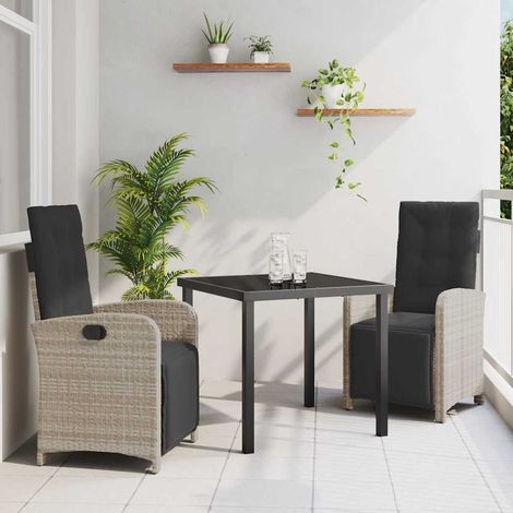 Ensemble de salle à manger pour jardin 3 pcs-Salon de jardin Gris clair 916870 (1/5)
