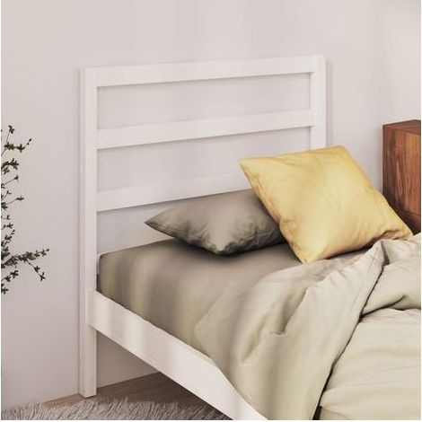 Tête de lit Style Classique Armoire de lit - Blanc 95x4x100 cm Bois massif de pin BV208566 - BonneVie (1/5)