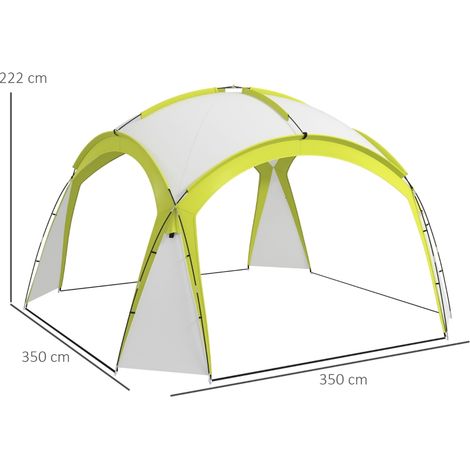 Pavillon de jardin 3,5x3,5m hydrofuge hivernal, porte crochet pour événements et terrasse vert