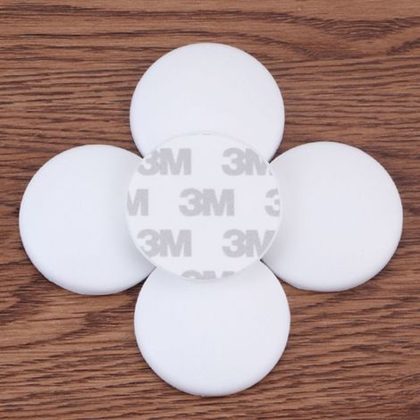Tope de puerta blanco para montaje en pared: 10 bloques autoadhesivos para montaje en pared, 4 cm de diámetro - Tope de puerta - Protector de puerta y pared, 440,8 cm (1/5)