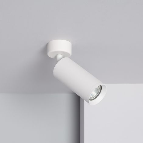 Ledkia – Spot d'intérieur orientable en aluminium – Douille GU10 – Lumière blanche – Pour éclairage précis dans magasins et salons (1/5)