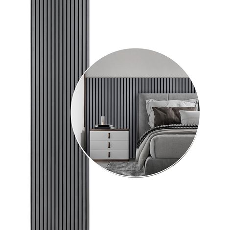 TolleTour Aislamiento acústico Lote de 6 paneles acústicos con aspecto de madera 60 x 120 x 2,1 cm Gris