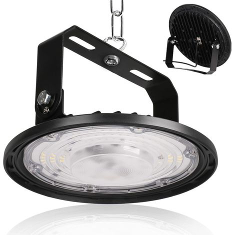 Projecteur LED Industriel 100W, High Bay Eclairage Atelier avec Support 10000LM Lampe Atelier 6500K, IP65 Étanche Éclairage de Plafond LED pour Garage Entrepôt Atelier Sous-sol Usine (1/5)