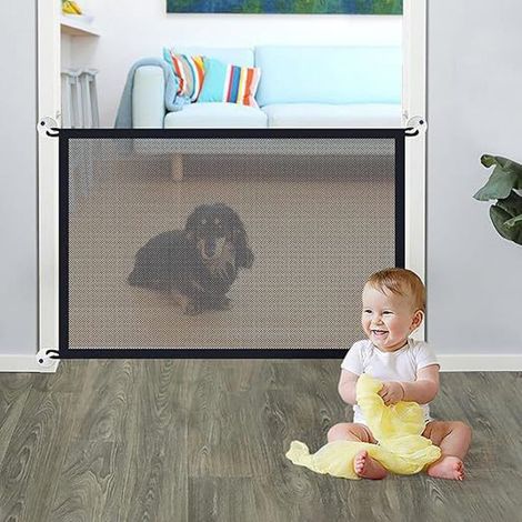 Barrière de Sécurité pour Bébés et Chiens 11075cm barrière de securité Escalier Barrière Sécurité Enfant sans Percage (1/4)
