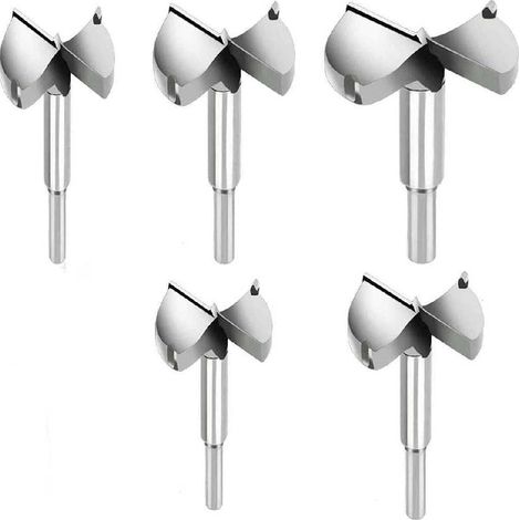 Set di 5 punte da trapano in metallo duro per legno Ø35-60mm, punte di alta precisione per legno duro, taglio pulito e durevole (1/3)