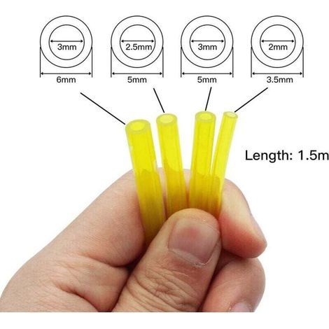 4 Pièces Tuyaux d'Essence Longueur 1.5m Tuyau de Conduite de Carburant Universel Outils de Jardin Jaune Transparent pour Souffleur Tondeuse Tronçonneuse Tondeuse à Gazon Accessoires,de (1/3)