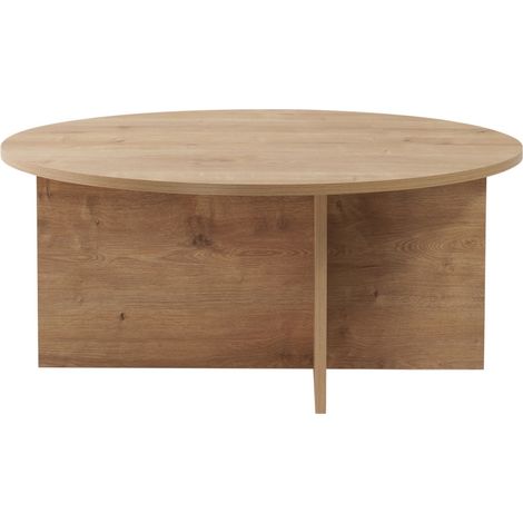 Couchtisch "Soleil" aus Holz – 90 x 90 x 40 cm – Saphir-Eiche