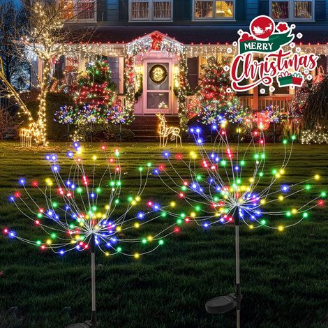 Weihnachts-Gartendekoration, Solarleuchten für den Außenbereich, 120 LEDs, wasserdicht, farbenfrohes Display für Festivals, lustiges Heimwerken für Ihre Festivals, Garten im Freien, Hof, Blumentopf, T