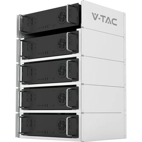 V-Tac – Rack de stockage pour batteries 5 kWh – Capacité 5 modules – Dimensions 558 x 500 x 160 mm – Optimisé pour batteries VT-48100E-P2