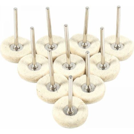 10pcs Drill Polishing Pad, 25mm Wool Felt Grinder Polishing Wheel Sanding Disc for Automotive Metal Stainless Steel Woodworking Machine (1/4)