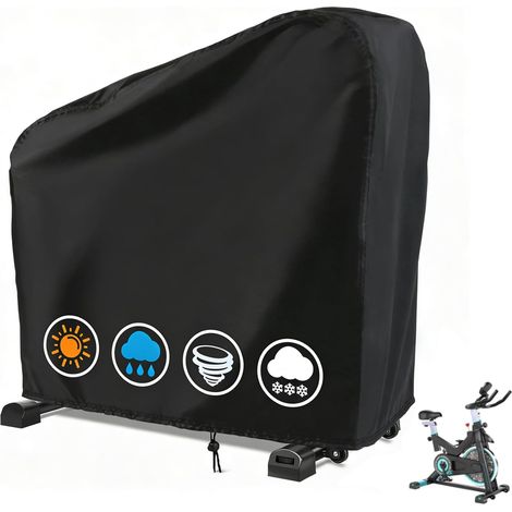 Housse de vélo d'exercice, 210D étanche pour vélo Stationnaire, Housse de Protection Anti-poussière pour vélo d'extérieur adaptée aux vélos verticaux (1/5)