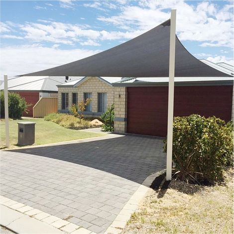 Voile d'ombrage de Jardin Rectangle Voiles d'ombrage imperméables 95% Bloc UV Auvent de Protection Solaire pour Jardin, Plage, terrasse, auvent extérieur, Gris (Taille : 4 x 6 m) (1/5)