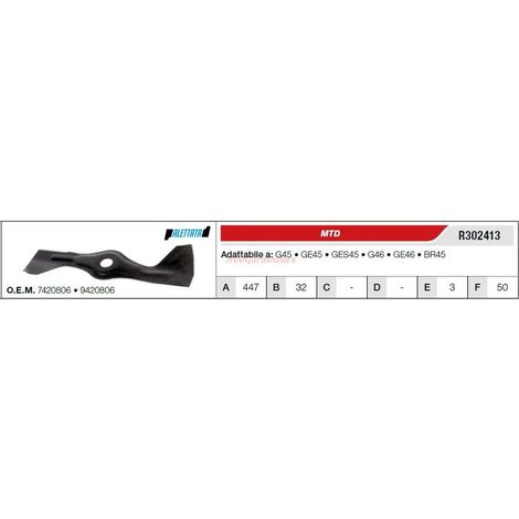 Lama MTD trattorino tagliaerba rasaerba tosaerba G45 GE45 GES45 G46 R302413