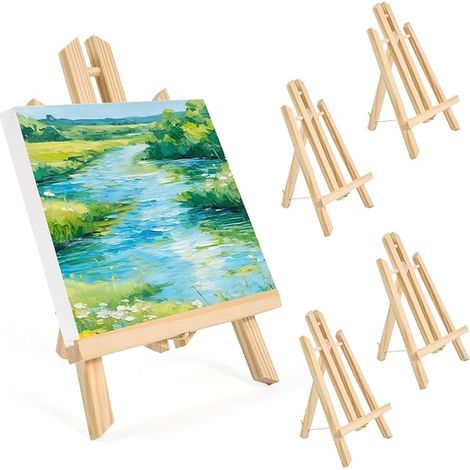 Mini Wooden Easel 30 x 19 cm Natural Wood Table Easel Mini Easel Tripod Pine Artist Easel Stand Photo Frame, Calendar, Mobile Phone, Wedding (1/4)