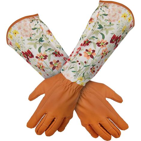 Guanti da giardinaggio da donna – resistenti alle spine con protezione estesa per l'avambraccio, realizzati in pelle sintetica rinforzata, taglia unica.