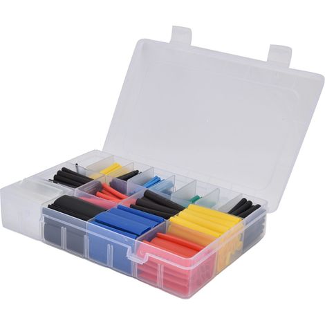 Lot de 580 gaines thermorétractables multicolores, kit de protection et isolation électrique, assortiment de tubes rétractables. (1/5)
