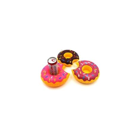 12 porte-gobelets gonflables de 20 cm, sous-verres flottants en forme de donut, 3 couleurs, flotteurs pour boissons, sous-verres pour les fêtes d'été à la piscine et des jouets amusants (1/5)