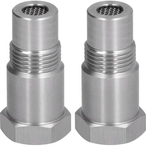 2 Stück Sauerstoffsensor-Adapter, Sauerstoffsensor-Adapter, Hilfsmotor-Schweißsockel mit Filter, Autoteile, M18 x 1,5 (1/5)