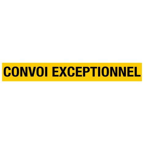 Signaletique.Biz France – Panneau de signalisation convoi exceptionnel W0097 – Format 1900 x 250 mm – Fond jaune rétroréfléchissant – Classe 2 – Lettrage noir