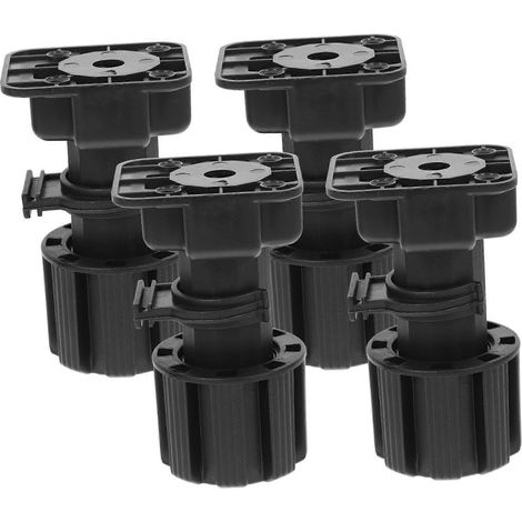 Quatre pieds de meuble réglables, en plastique, pour supports de meubles, adaptés aux sols irréguliers, pour la cuisine et la salle de bain. (1/5)