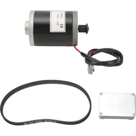 Moteur DC à balais 120W en alliage d'aluminium robuste, bobine en cuivre pur, faible bruit, 24VDC avec contrôleur à courroie pour vélo (1/5)