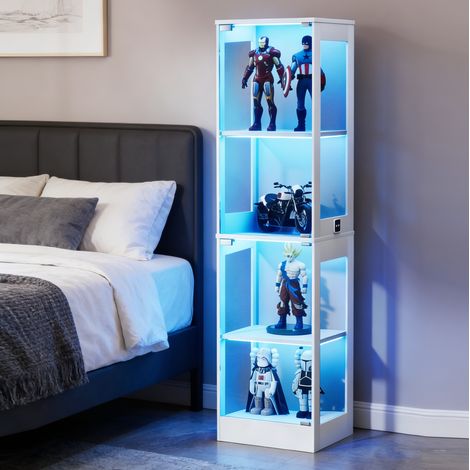 Mobile vetrina LED con sensore MDF vetro 40x35x165 cm OKMYHOME (1/5)