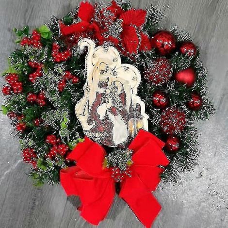 Guirnalda de decoración navideña para colgar en la pared, puerta de Navidad, decoración navideña para el hogar, colgador de puerta, regalo de Navidad (1/2)