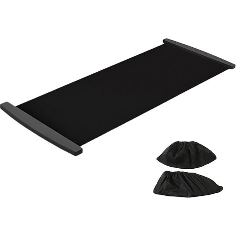 Planche de glisse avec couvre-chaussures, guide d'exercices minceur, tapis de glisse pour l'entraînement des jambes, le fitness et la préparation physique. (1/5)