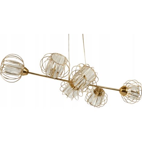Lampadario a sospensione, lampadario da soffitto in cristallo dorato, moderno, lungo, glamour